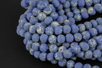 Natural Blue AFRICAN Sea Sediment Jasper Matte Round sizes 4mm, 6mm, 8mm, 10mm, 12mm- Full 15.5 Inch Strand- AAA Quality Gemstone Beads