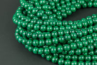 Natural Malachite- AAA Quality- Full Strand- 15.5 inches- Round- 5mm, 8mm, 10mm, 12mm, 14mm AAA Quality Smooth Gemstone Beads