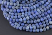 Natural Russian Matte Dumortierite, High Quality in Round, 6mm, 8mm, 10mm, 12mm Smooth Gemstone Beads