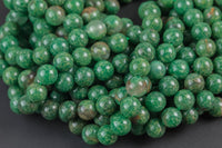 Natural Rare African Green Jade Beads 4mm 6mm 8mm 10mm Round Beads 15.5" Strand Gemstone Beads