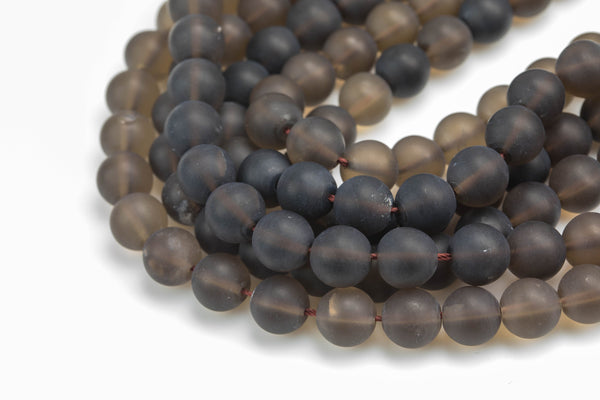 Natural Smokey Quartz beads, Matte Round, Full Strand, 4mm, 6mm, 10mm, or 12mm beads Gemstone Beads