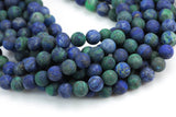 Chrysocolla Beads, High Quality in Matte Round- 6mm, 8mm, 10mm, 12mm, 14mm- Full 16 Inch strand Gemstone Beads