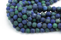 Chrysocolla Beads, High Quality in Matte Round- 6mm, 8mm, 10mm, 12mm, 14mm- Full 16 Inch strand Gemstone Beads