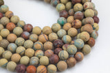 Natural Matte AFRICAN OPAL Sea Sediment Jasper Round sizes 4mm, 6mm, 8mm, 10mm, 12mm - - Full 15.5 Inch Strand- Gemstone Beads