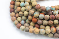 Natural Matte AFRICAN OPAL Sea Sediment Jasper Round sizes 4mm, 6mm, 8mm, 10mm, 12mm - - Full 15.5 Inch Strand- Gemstone Beads