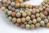 Natural Matte AFRICAN OPAL Sea Sediment Jasper Round sizes 4mm, 6mm, 8mm, 10mm, 12mm - - Full 15.5 Inch Strand- Gemstone Beads