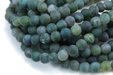 Natural Moss Grass Agate, High Quality in Matt Round- 4mm, 6mm, 8mm, 10mm, 12mm, 14mm- Full 16 inch strand AAA Quality Gemstone Beads