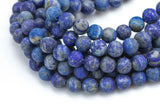 Natural Matte Lapis Lazuli, Not Dyed High Quality in Round, 2mm, 3mm, 4mm, 6mm, 8mm, 10mm, 12mm- Full 15.5 Inch Strand AAA Quality