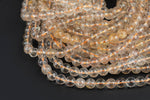 Natural Angel Hair Rutilated Quartz, High Quality in Faceted Round- 6mm, 8mm 10mm, 12mm, 14mm, 16mm- A High Quality! AAA Quality