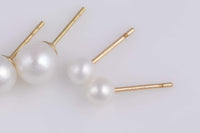 Dainty Freshwater Pearl Stud AAA Quality- Gold Filled Disc Earring Stud- 14/20 Gold Filled- USA Product- 3mm- 12mm