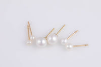 Dainty Freshwater Pearl Stud AAA Quality- Gold Filled Disc Earring Stud- 14/20 Gold Filled- USA Product- 3mm- 12mm