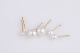 Dainty Freshwater Pearl Stud AAA Quality- Gold Filled Disc Earring Stud- 14/20 Gold Filled- USA Product- 3mm- 12mm