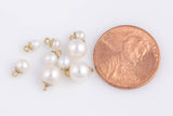 USA Gold Filled Natural Dainty Pearl Charms Drop Pendant Handmade 3mm-6mm. Made w Natural FreshwaterPearl
