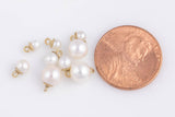 USA Gold Filled Natural Dainty Pearl Charms Drop Pendant Handmade 3mm-6mm. Made w Natural FreshwaterPearl