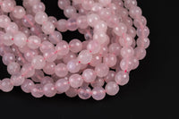 Natural Rose Quartz Beads Faceted Round 4mm, 6mm, 8mm, 10mm, 12mm High Quality - Full 15.5 Inch Strand AAA Quality Gemstone Beads