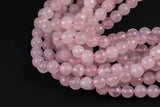 Natural Rose Quartz Beads Faceted Round 4mm, 6mm, 8mm, 10mm, 12mm High Quality - Full 15.5 Inch Strand AAA Quality Gemstone Beads