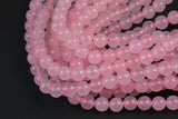 Natural Madagascan Rose Quartz, High Quality in Round -Full Strand 15.5 inch Strand. Wholesale pricing! AAA Quality Smooth Gemstone Beads