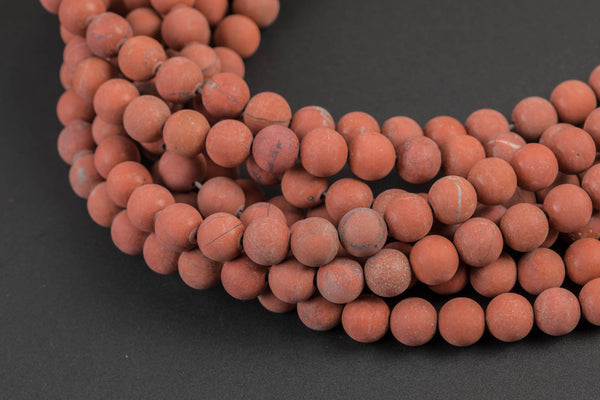 Natural Red Jasper, High Quality in Matte Round,-Full Strand 15.5 inch Strand, 4mm, 6mm, 8mm, 12mm, or 14mm Beads- Smooth Gemstone Beads