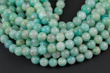 Natural Russian Amazonite Round sizes 4mm, 6mm, 8mm, 10mm, 12mm, 14mm- In Full 15.5 Strand- High Quality AAA Quality Smooth Gemstone Beads