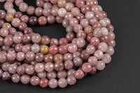 Natural Strawberry Quartz, High Quality in Faceted Round- Full 15.5 Inch Long Strand! Gemstone Beads