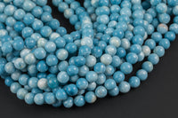 Natural Larimar Quartz- High Quality in Round,-Full Strand 15.5 inch Strand, 6mm, 8mm, 10mm Beads AAA Quality AAA Quality Smooth
