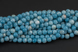 Natural Larimar Quartz- High Quality in Round,-Full Strand 15.5 inch Strand, 6mm, 8mm, 10mm Beads AAA Quality AAA Quality Smooth