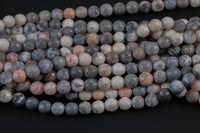 Natural Light Pink Zebra Jasper Beads Grade AAA Faceted Round- 4mm, 6mm, 8mm, 10mm,12mm, 15.5 inch strand Gemstone Beads