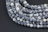 Natural Zebra Jasper Beads Grade AAA Matte Round- -Full Strand 15.5 inch Strand, 4mm, 6mm, 8mm, 12mm, or 14mm Beads Gemstone Beads