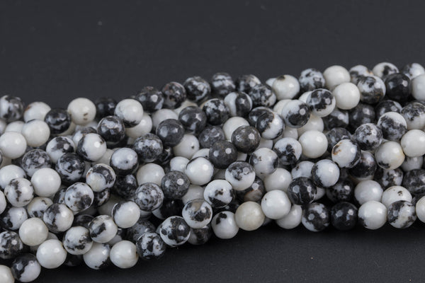 Natural Zebra Jasper Beads Grade AAA Faceted Round- 4mm, 6mm, 8mm, 10mm,12mm, 15.5 inch strand Gemstone Beads