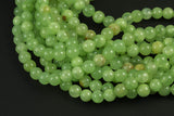 Natural Rare African Green Flower Jade Smooth Beads 4mm 6mm 8mm 10mm Round Beads 15.5" Strand Gemstone Beads