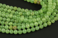 Natural Rare African Green Flower Jade Smooth Beads 4mm 6mm 8mm 10mm Round Beads 15.5" Strand Gemstone Beads