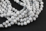 Natural White Howlite Beads Matte White Howlite 4mm 6mm 8mm 10mm 12mm - Wholesale Bulk Pricing- Full 15.5 Inch AAA Quality AAA Quality
