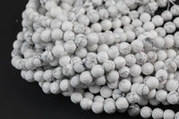 Natural Wholesale Faceted White Howlite Beads Jasper Faceted Round 4mm 6mm 8mm 10mm 12mm - Full 15.5 Inch Strand Gemstone Beads