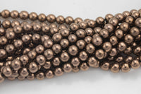 Rust Metallic HEMATITE Beads. Round Smooth. 2mm, 4mm, 6mm, 8mm, or 12mm. Full Strand 16". AAA Quality AAA Quality