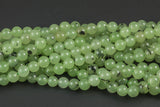 Natural Prehnite Garnet Beads Grade AAA Round, High Quality - 4mm, 6mm, 8mm, 10mm- Full 15.5 Inch Strand Smooth Gemstone Beads