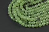 Natural Prehnite Garnet Beads Grade AAA Round, High Quality - 4mm, 6mm, 8mm, 10mm- Full 15.5 Inch Strand Smooth Gemstone Beads