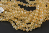 Natural CITRINE Round 6mm, 8mm, 10mm- Full Strand 15.5 Inches Long A Quality Smooth Gemstone Beads