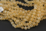 Natural CITRINE Round 6mm, 8mm, 10mm- Full Strand 15.5 Inches Long A Quality Smooth Gemstone Beads