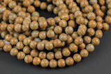 Natural Tiger Skin, Wood Jasper Round- 4mm, 6mm, 8mm, 10mm, 12mm- Full 15.5 Inch Strand- AAA Quality Smooth Gemstone Beads