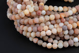 Natural DRUZY AGATE Beads- Orange-- Round 8mm, 10mm, 12mm. Full 15.5 inch strand Gemstone Beads