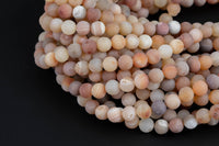 Natural DRUZY AGATE Beads- Orange-- Round 8mm, 10mm, 12mm. Full 15.5 inch strand Gemstone Beads