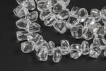 Natural Clear Rock Quartz Crystal High Quality in Side Drilled Nuggets- Full Strand- 10x13mm or 11x17mm Gemstone Beads