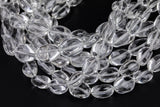 Natural Quartz High Quality Freeform Oval Nugget 8x10mm - Full Strand 16" Smooth Gemstone Beads