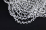 Natural Clear Quartz, High Quality in Faceted Round, 6mm, 8mm, 10mm, 12mm, 14mm. AAA Quality Gemstone Beads