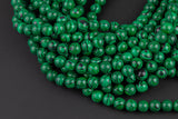 Reconstituted Malachite smooth round sizes 6mm, 8mm, 10mm, 12mm- In Full 15.5 Inch Strand Smooth Gemstone Beads