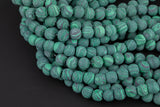 Natural Reconstituted Malachite Matte round sizes 6mm, 8mm, 10mm, 12mm- In Full 15.5 Inch Strand Gemstone Beads