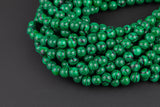 Reconstituted Malachite smooth round sizes 6mm, 8mm, 10mm, 12mm- In Full 15.5 Inch Strand Smooth Gemstone Beads