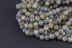 Natural Labradorite, High Quality in Faceted Round, 4mm, 6mm, 8mm, 10mm- In Full 15.5 Inch Strands AAA Quality Gemstone Beads