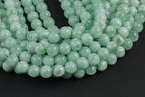 Natural Green Angelite Beads AAA Grade Round - 6mm 8mm 10mm or 12mm - Full 15.5" 15.5 inch strands Smooth Gemstone Beads