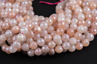 Natural MYSTIC PINK SILVERITE Faceted Round- Full Strand 15.5 inch Strand Gemstone Beads